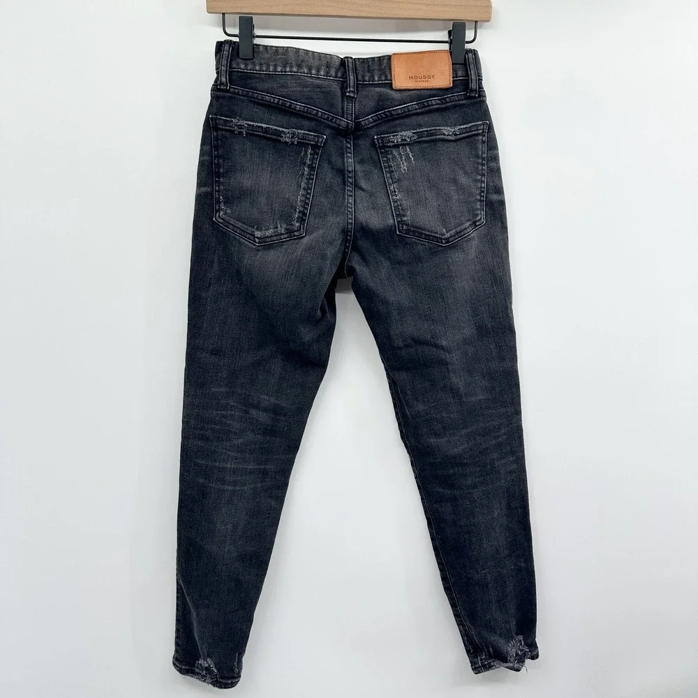 Moussy Vintage Velma Skinny Jeans Distressed in Black Size 25 - Picture 3 of 10
